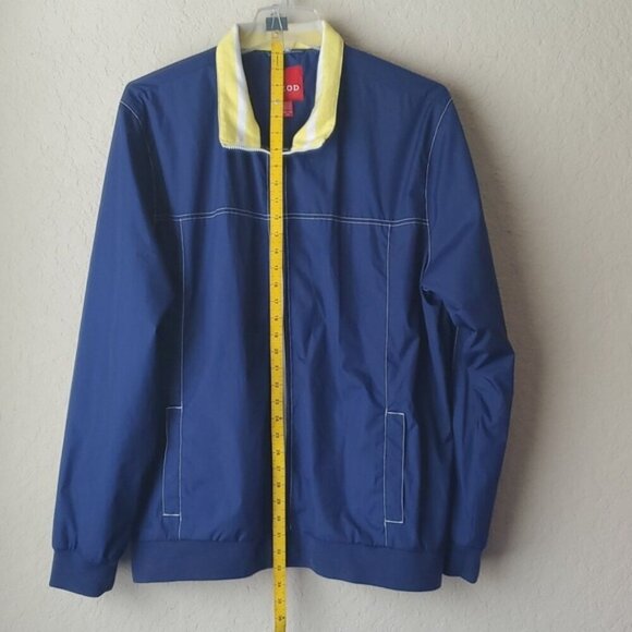 IZOD XXL Blue zip-up windbreaker with yellow neck - Picture 7 of 7